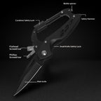 Outdoor multi-functional hiking buckle, universal quick-release with lock, multi-purpose hiking buckle, detachable knife, security hammer, survival equipment