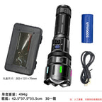 High-intensity flashlight - ultra-bright, long-range, portable white laser rechargeable tactical flashlight for outdoor use