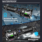High-intensity flashlight - ultra-bright, long-range, portable white laser rechargeable tactical flashlight for outdoor use