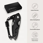 Outdoor multi-functional hiking buckle, universal quick-release with lock, multi-purpose hiking buckle, detachable knife, security hammer, survival equipment