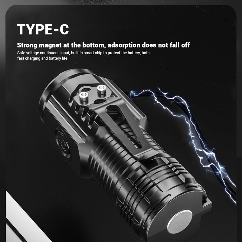 Ultra-bright, portable, rechargeable mini flashlight with long-range beam and extended battery life—"Three-Eyed Little Monster" model.