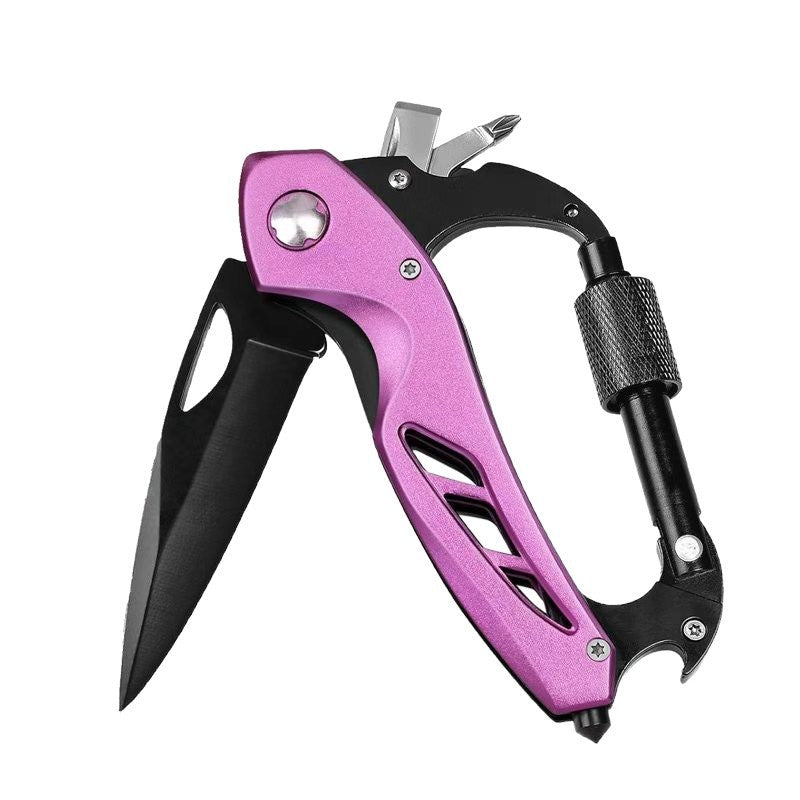 Outdoor multi-functional hiking buckle, universal quick-release with lock, multi-purpose hiking buckle, detachable knife, security hammer, survival equipment