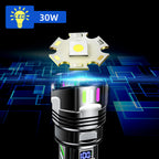 High-intensity flashlight - ultra-bright, long-range, portable white laser rechargeable tactical flashlight for outdoor use