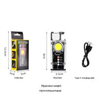 Outdoor multifunctional usb mini keychain light - tiktok-style portable cob work light for home, car, and magnetic repair