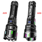 High-intensity flashlight - ultra-bright, long-range, portable white laser rechargeable tactical flashlight for outdoor use