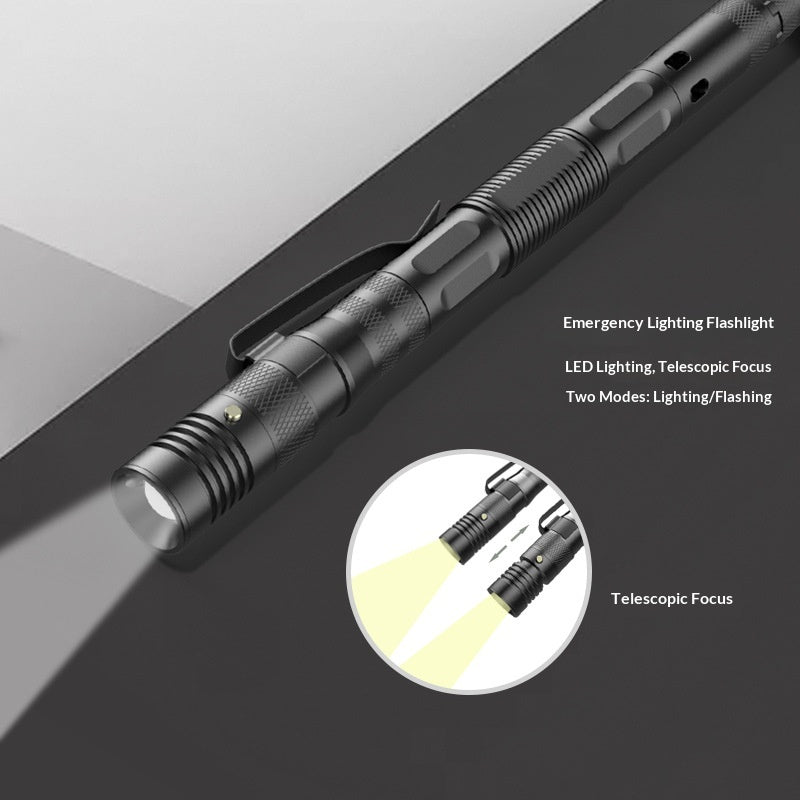 Multifunctional tactical pen flashlight self-defense pen window breaker edc outdoor gear self-defense survival whistle tool aluminum alloy
