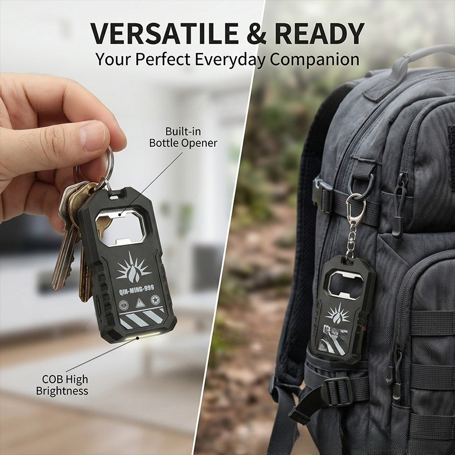 Cross-border new arrival portable keychain flashlight high-brightness cob floodlight bottle opener multi-function long battery life type-c