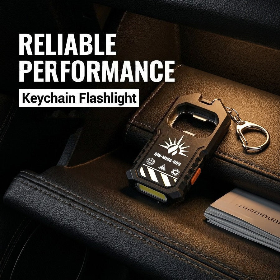 Cross-border new arrival portable keychain flashlight high-brightness cob floodlight bottle opener multi-function long battery life type-c