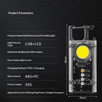 Outdoor multifunctional usb mini keychain light - tiktok-style portable cob work light for home, car, and magnetic repair
