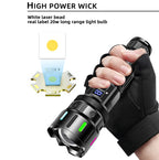 High-intensity flashlight - ultra-bright, long-range, portable white laser rechargeable tactical flashlight for outdoor use