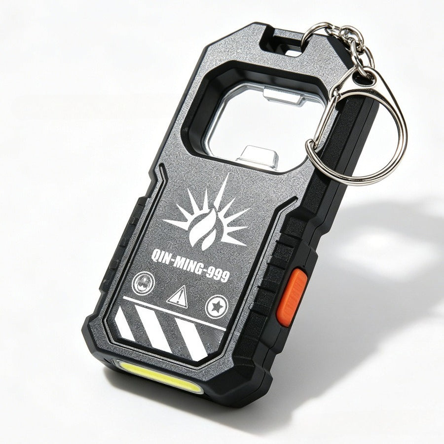Cross-border new arrival portable keychain flashlight high-brightness cob floodlight bottle opener multi-function long battery life type-c