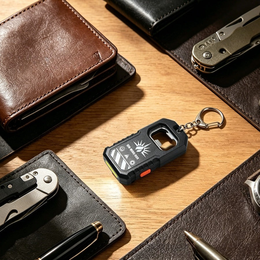 Cross-border new arrival portable keychain flashlight high-brightness cob floodlight bottle opener multi-function long battery life type-c