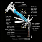 Outdoor camping multi-function round head hammer stainless steel folding nail hammer pliers emergency vehicle combination integrated tool hammer